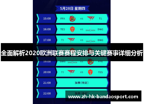 全面解析2020欧洲联赛赛程安排与关键赛事详细分析 全面解析2020欧洲联赛赛程安排与关键赛事详细分析